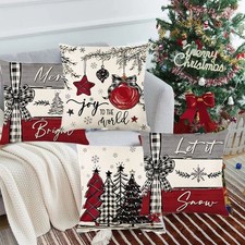 2025 Pillow Cover Xmas Sofa Pillowcase New Year Gifts Pillow Sleeve