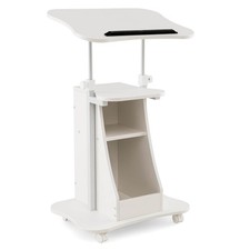Sit-to-Stand Laptop Desk Cart Rolling Mobile Height Adjustable w/Storage