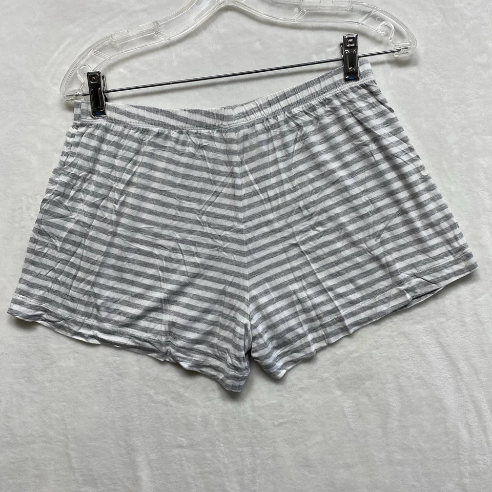 Pantalones Cortos Shimera Para Mujer Nuevos con Etiquetas Gris/Blanco Rayas Talla S Pull On Lounge Dormir Foto 2 de 4