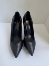 JLO Jennifer Lopez Pointed Toe High Heel Pumps Black Leather