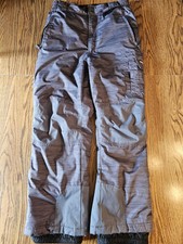 WEATHERPROOF 32 DEGREES Snap/Zip Gray Lined Snow Pants Youth Size Large 14/16 