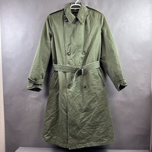 US Army Trench Coat Mens Medium Long Green M 1950 Korean War Era Liner Belted