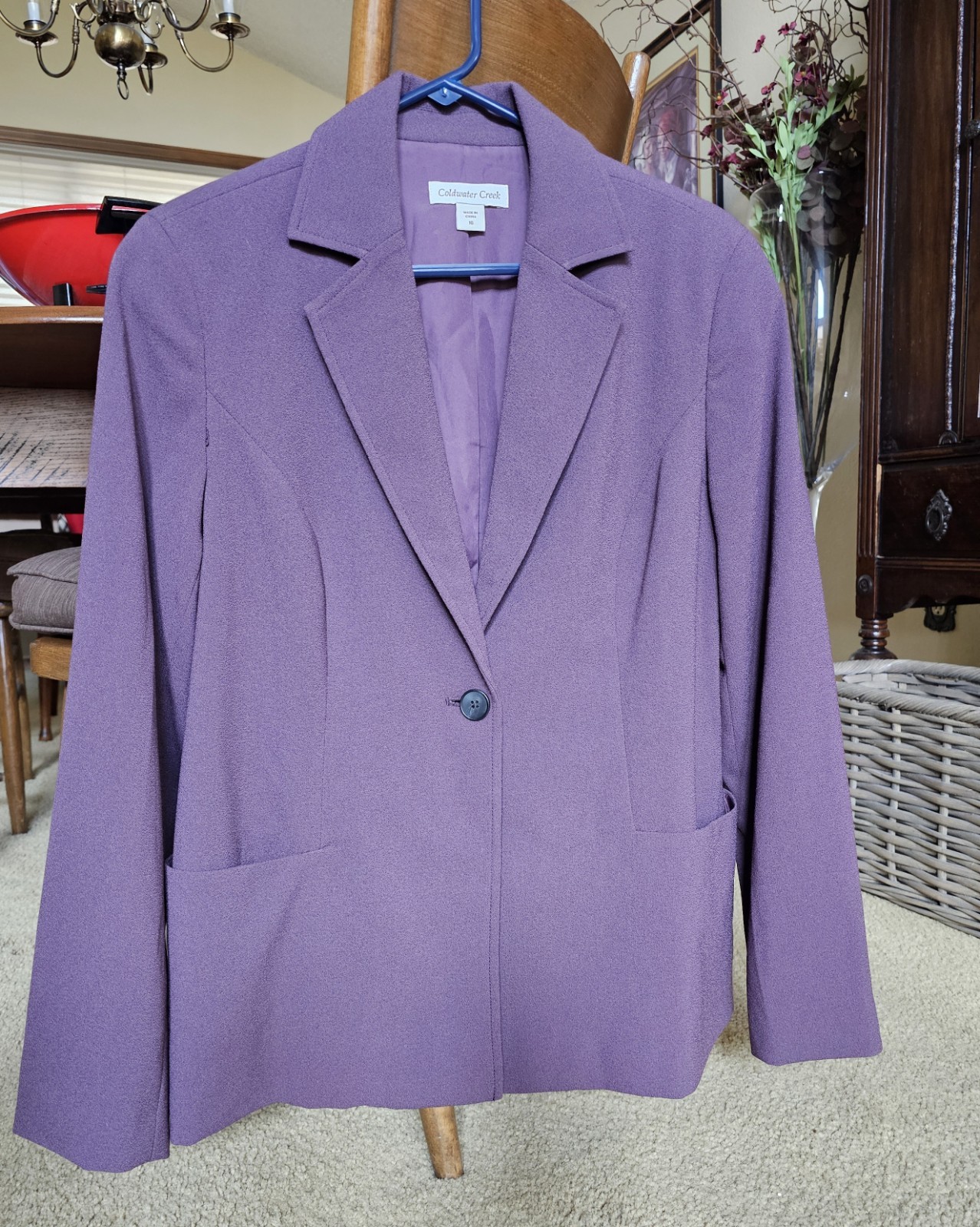 Coldwater Creek Women's Size 10, Dusty Plum Colored Blazer