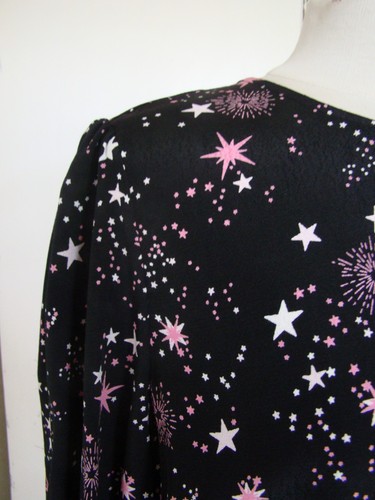 MARKS & SPENCER BLACK WITH PINK/WHITE STARS MAXI DRESS SIZE 16 BNWT - Picture 7 of 8