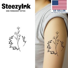 SteezyInk temporary tattoo Wreath last upto 2 weeks 3 x 6 inch