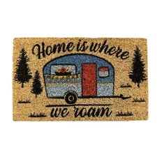 Rivers Edge Products 30" x 18" Coir Welcome Door Mat, Slip-Resistant, Home Is