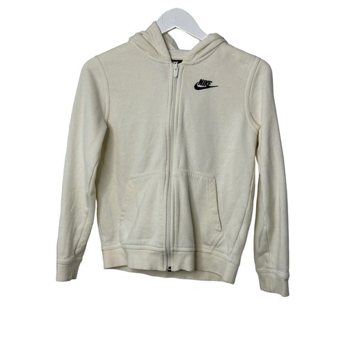 Nike White & Yellow Hooded Sweat Jacket Girl's Size Medium - Picture 6 of 6