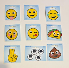 9 pc Emoji Patches/Badges Embroidered Iron-On Sew-On