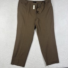Talbots Plaid Straight Pants Tan Size 24w NWT