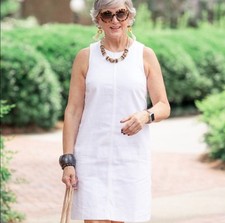 J.CREW Women's White Sleeveless Sheath Mini Dress