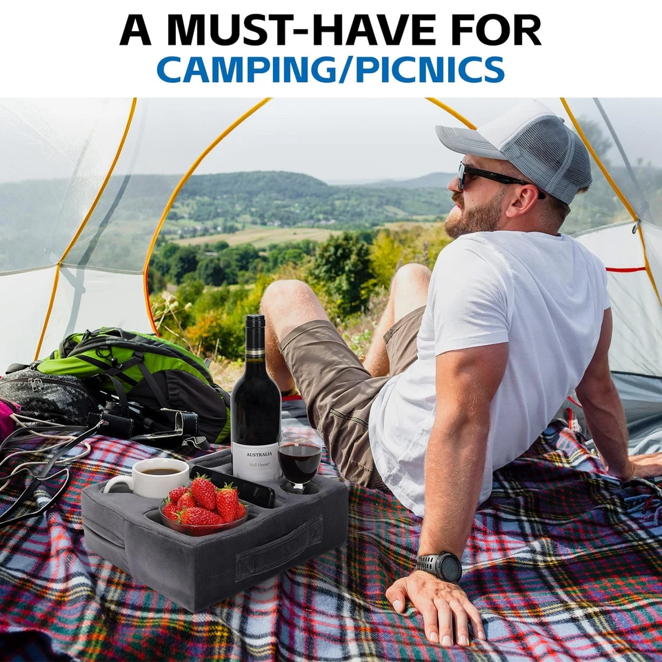 G GOOD GAIN Sofá Portavasos Almohada-Sofá Portavasos Acogedor Amigo | Cama Bebida Ca... Foto 3 de 4