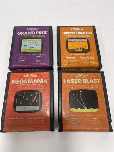 Activision Atari 2600 Video Game Lot: Grand Prix, Chopper Command, Megamania