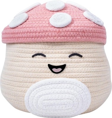 Squishmallows Malcolm Pilz geflochten Aufbewahrungskorb mit Deckel 21,5 cm offiziell