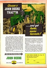 John Deere Tractor Vintage Print Ad Ephemera Art Decor Roll O Matic