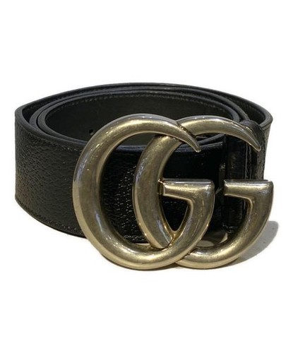 GUCCI                    Leather belts Black x Silver hardware 406831