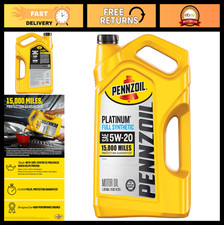Full Synthetic 5W-20 Motor Oil - Pennzoil Platinum, 5 Quart, Engine Protection, 37.59 per gallon