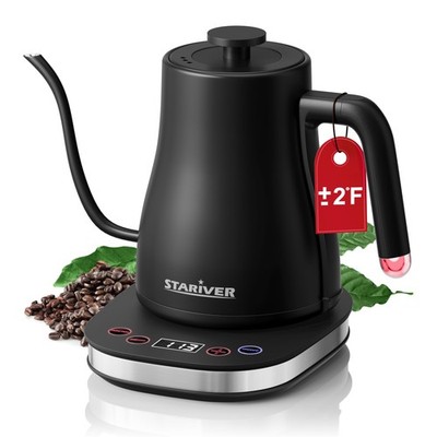 Stariver Gooseneck Electric Kettle with 5 Temperature Control Presets, Pour Over