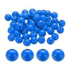50pcs 20mm Deep Blue Round Wood Beads 3.3mm Large Hole for Jewelry Making