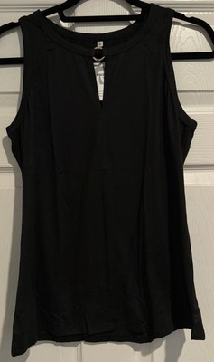 #ad Women#x27;s Size M Black Tank with Keyhole Front A0081 $8.84