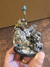 Warhammer 40k Space Wolves Wolf Lord On Thunderwolf. Well Painted And Based