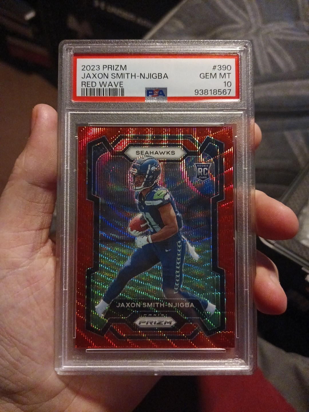 2023 Prizm Rookie Jaxon Smith-Njigba #390 Red Wave Prizm 5/149 PSA 10 Rare Mint