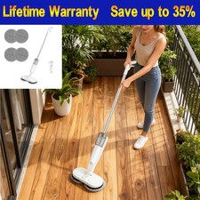 Electric Rechargeable Cordless Floor Cleaner Scrubber Sweeper Polisher Mop Set