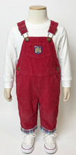 VTG Oshkosh Red Plaid Corduroy Overalls 90 s US Made Size 18 Months