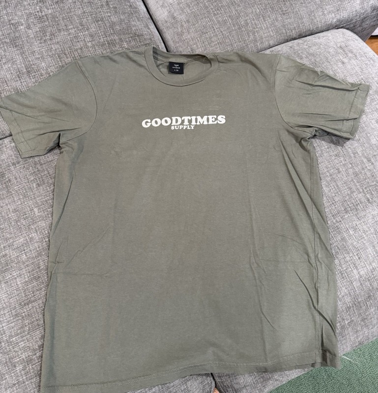 T-Bar Cotton-On Good Times Supply Short Sleeve Green T-Shirt Size Large