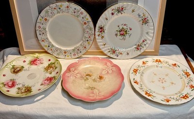 5 !! Minton, Coalport, Royal Worcester,  VINTAGE FLORAL PLATE WALL 