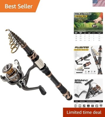 1.8m Telescopic Fishing Pole with Stainless Steel Reel - Portable & Durable