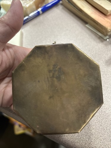 Vintage Brass Hinged Box With Handle Cricket Trinket Incense Jar Made In India - Picture 4 of 8