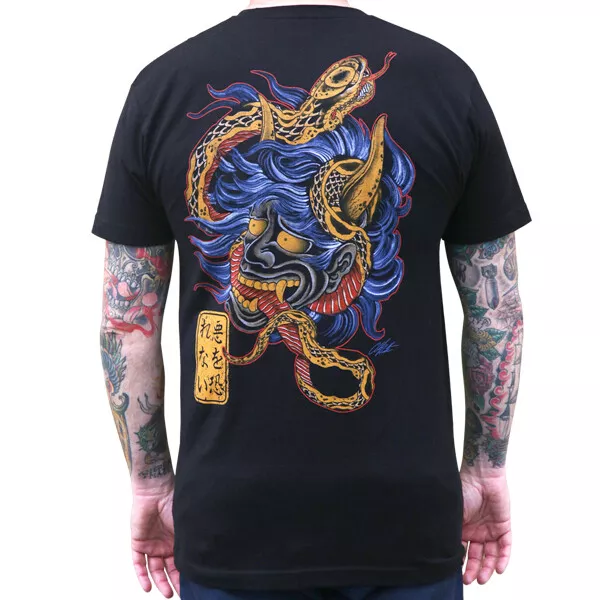 Black Market Art Tee Scorned Custom Japanese Tattoo Style Demon T-shirt S-2XL