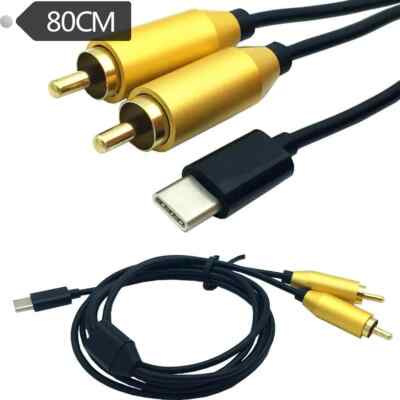 Type-C Usb C To Dual RCA Male Signal Video AV Audio Cable Connector Adapter
