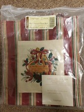 Longaberger Holiday Stripe TOTE Bag Embroidered Pocket 2005 Gift Bag Brand New