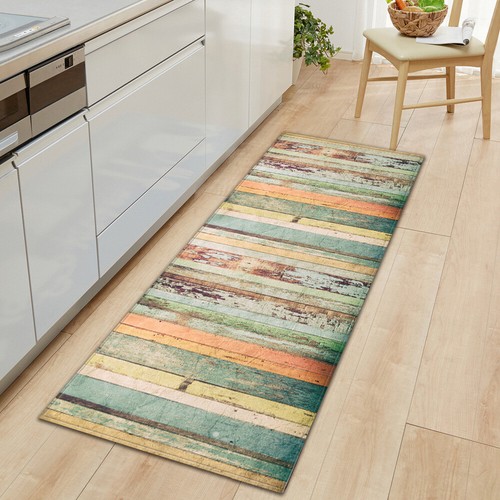 Nordic Kitchen Mat Bedroom Entrance Doormat Hallway LivingRoom Carpet Wood Grain - Picture 12 of 16