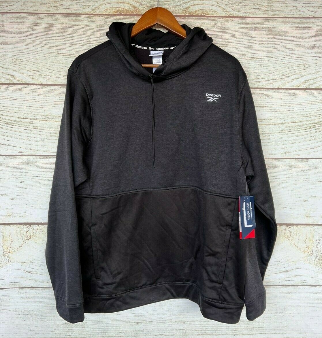 Reebok Hoodie Sweatshirt Mens XLarge Ebony Heather Summit PO Fleece Hoodie New