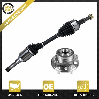 Front Left Wheel Bearing Hub CV Axle Kit for 2010 - 17 GMC Terrain Chevy Equinox