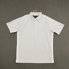 Quiksilver Polo Shirt Mens XL Gray Striped Casual Preppy Surfer Beach Dad