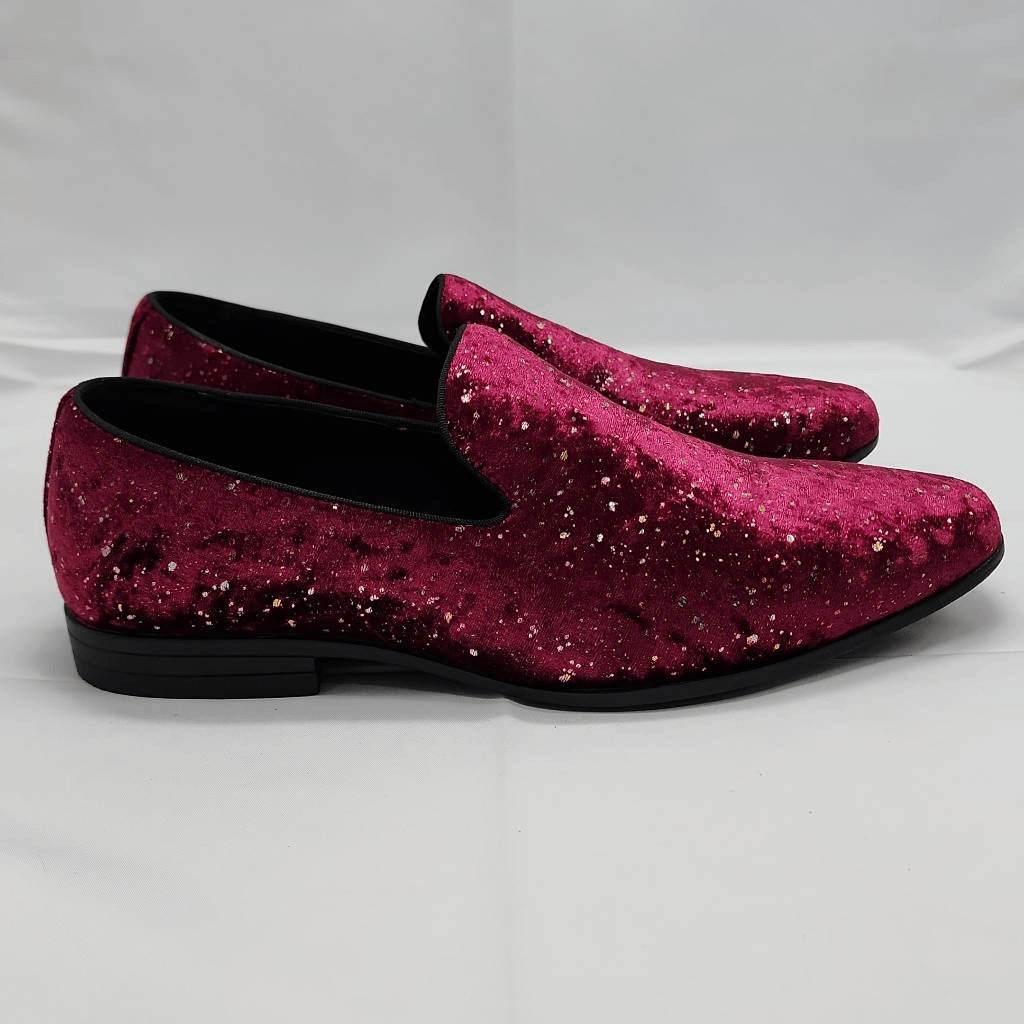 NWT Stacy Adams Men\'s Stellar Plain Toe Glitter Slip-On Shoes Burgundy Size 9.5 Amazon.com | Stacy Adams Stellar Glitter Slip-On Loafer  main image 4