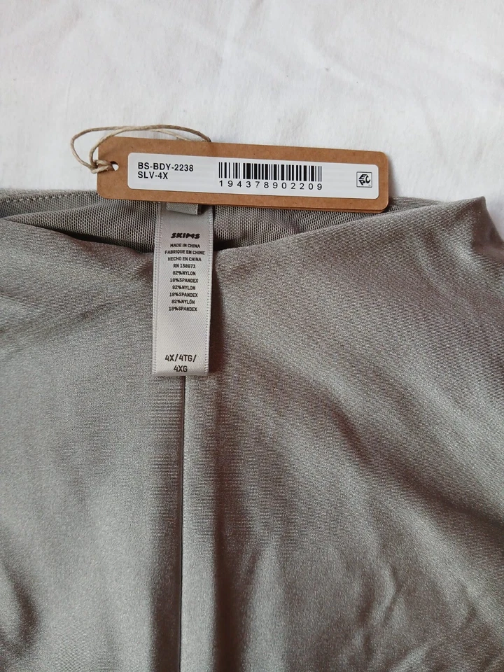 Skims Disco 长袖丁字裤紧身衣女式 4X 银色拉链 BS-BDY-2238 G25-168 — 第 3/3 张图片