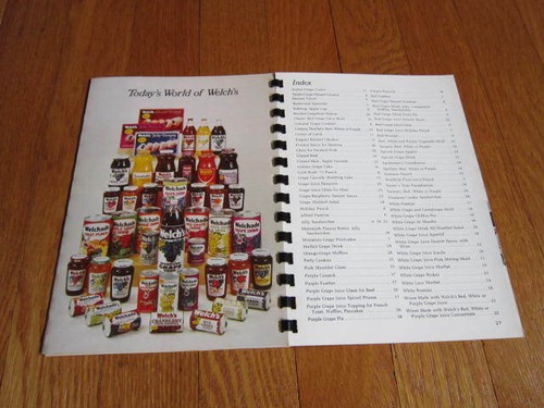 Vintage Welch's Grape Juice Cookbook 1970's COCKTAILS, Glazed Spareribs,Desserts