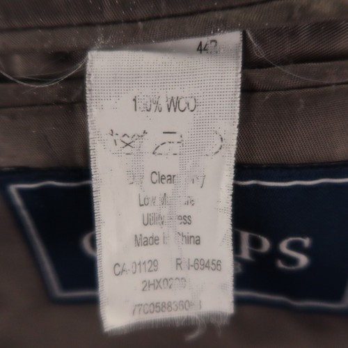 Tweed Jacket L Gray Black Herringbone 100% Wool Blazer Sport Coat Chaps 44R - Picture 9 of 16