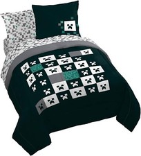 Minecraft Creeper "Checkered" Kids Bed Set-AB0D19K4RY13, AB0D19NFWJK3