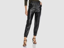 Aqua Womens Black Faux Leather Pull on 