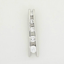 Solid 925 Silver Graduated Sizes Pendant Sparkling Contemporary Sleek 30mm X 6mm