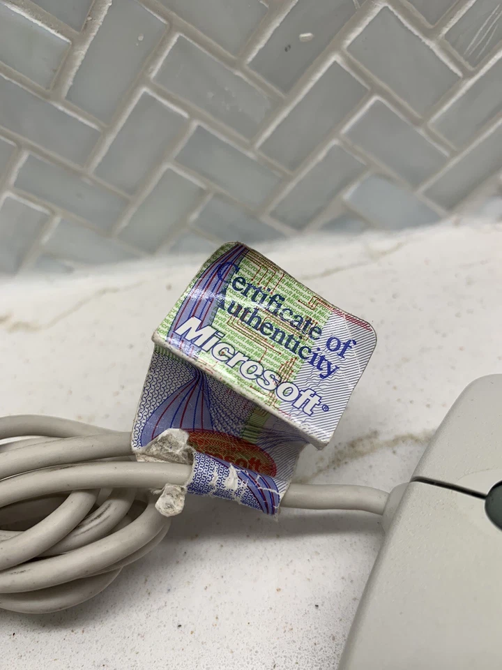 Vintage Microsoft Intellimouse 1.1A X03-65047 PS/2 Wheel Mouse with COA Tag - Image 4 of 4