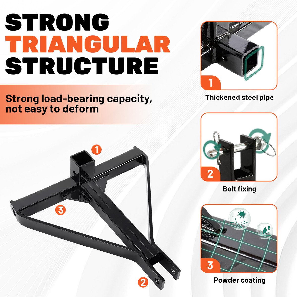 3 Punti Gancio Di Traino Ricevitore 2" Ricevitore Adattatore Adattatore - Foto 7