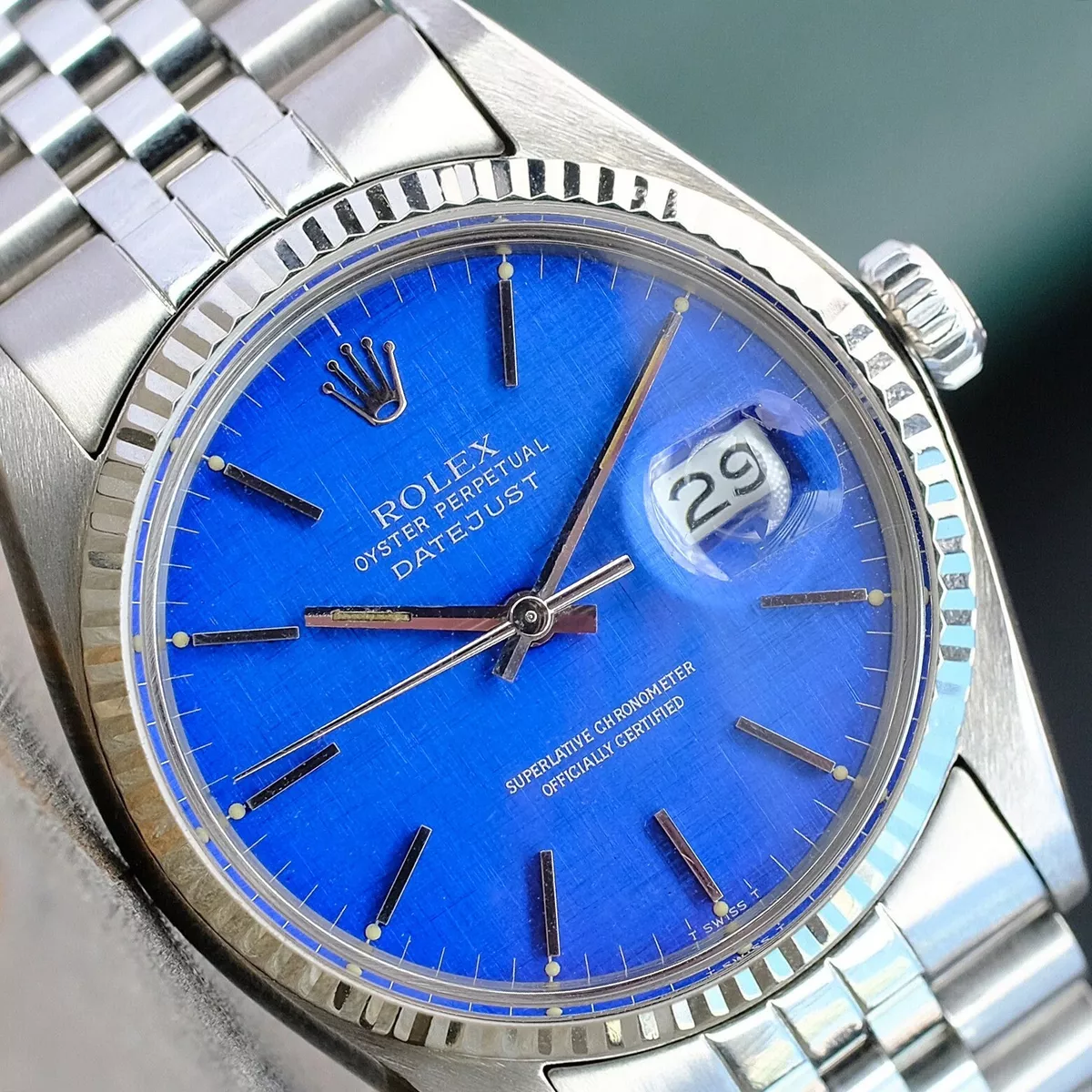 Rolex blue linen clearance dial