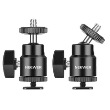Neewer 2-Pack 1/4-inch Ball Head Hot Shoe Mount Adapter for Cameras Video Light