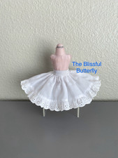 Madame Alexander Doll Slip ~ 3¼"(L) White Petticoat Cotton/Lace/Net for 8" Doll